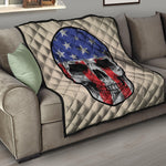 American Patriotic Skull Print Quilt