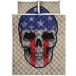 American Patriotic Skull Print Quilt Bed Set