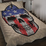 American Patriotic Skull Print Quilt Bed Set