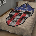 American Patriotic Skull Print Quilt Bed Set