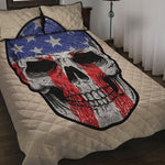 American Patriotic Skull Print Quilt Bed Set