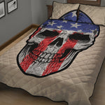 American Patriotic Skull Print Quilt Bed Set