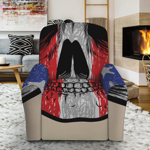 American Patriotic Skull Print Recliner Slipcover