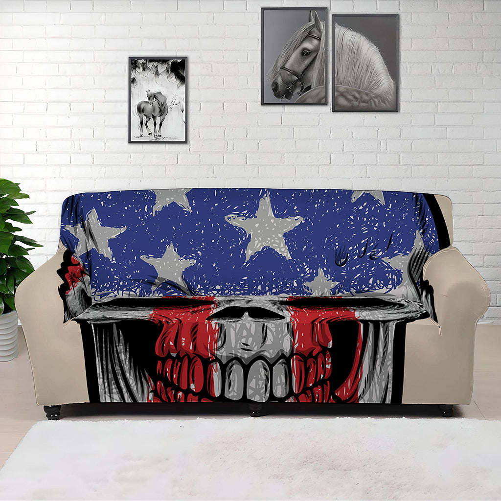 American Patriotic Skull Print Sofa Cover