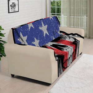 American Patriotic Skull Print Sofa Cover