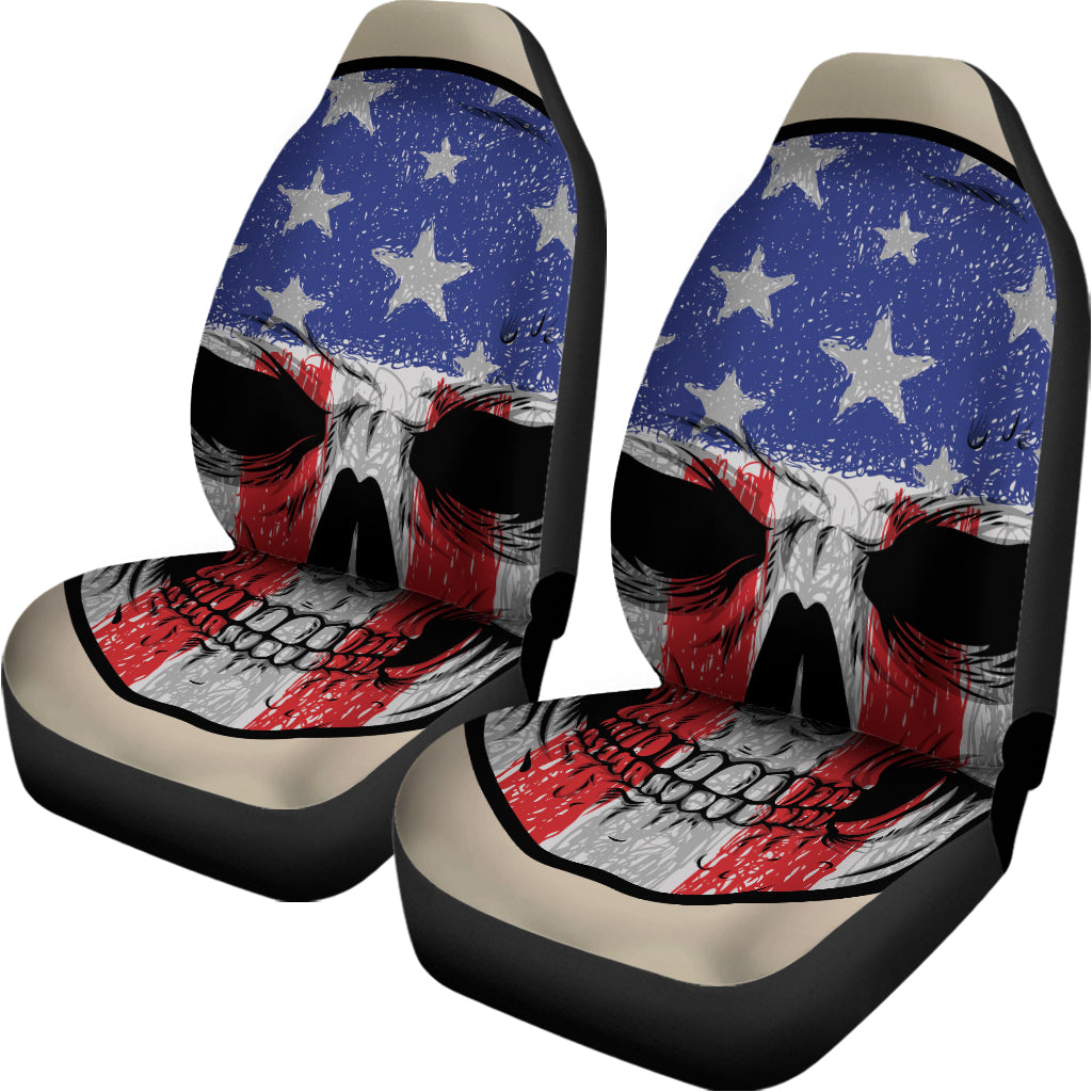 American Patriotic Skull Print Universal Fit Car Seat Covers