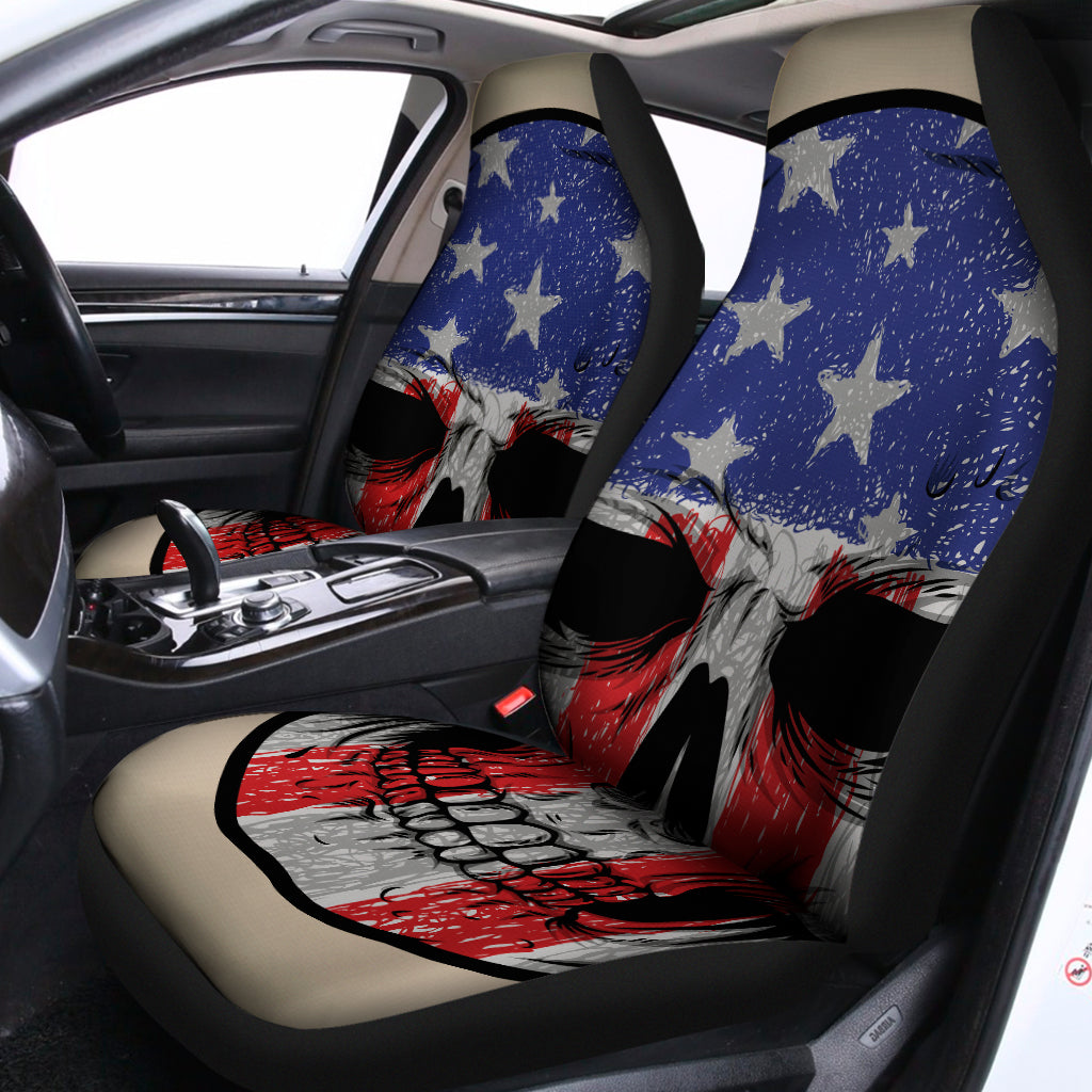 American Patriotic Skull Print Universal Fit Car Seat Covers