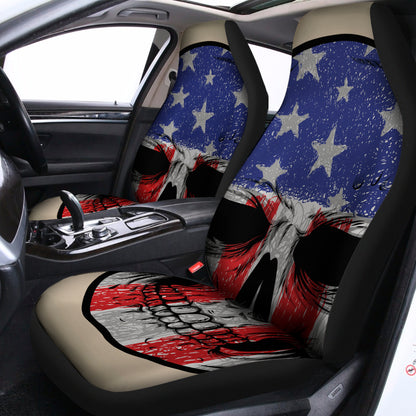 American Patriotic Skull Print Universal Fit Car Seat Covers