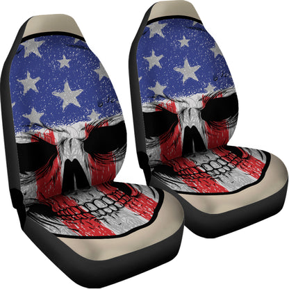American Patriotic Skull Print Universal Fit Car Seat Covers