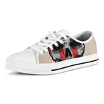 American Patriotic Skull Print White Low Top Shoes