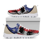 American Patriotic Skull Print White Sneakers