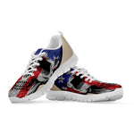 American Patriotic Skull Print White Sneakers