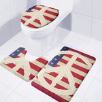 American Peace Flag Print 3 Piece Bath Mat Set