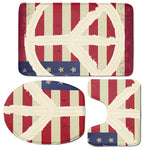 American Peace Flag Print 3 Piece Bath Mat Set