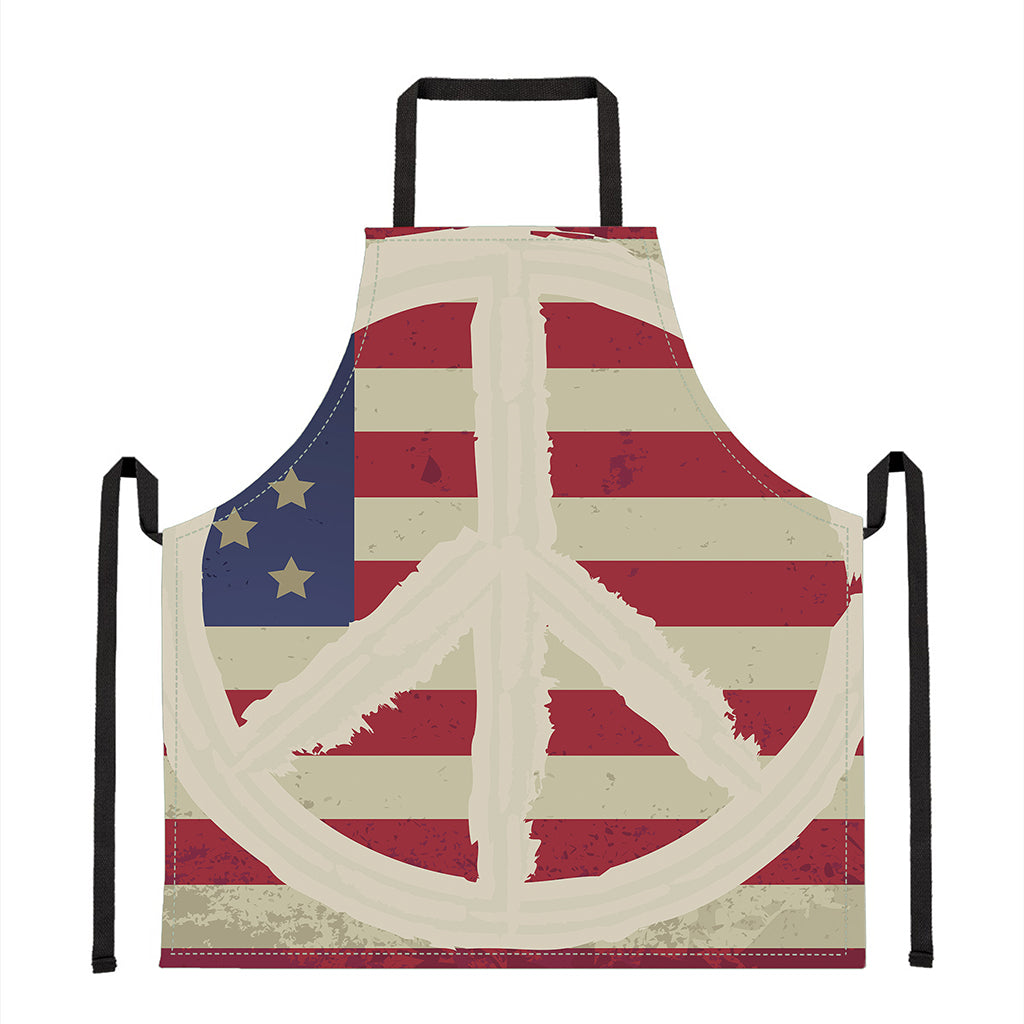 American Peace Flag Print Apron