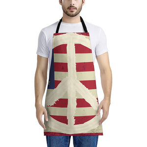 American Peace Flag Print Apron