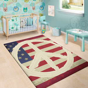 American Peace Flag Print Area Rug