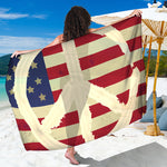 American Peace Flag Print Beach Sarong Wrap
