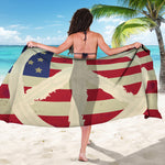 American Peace Flag Print Beach Sarong Wrap
