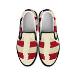 American Peace Flag Print Black Slip On Shoes