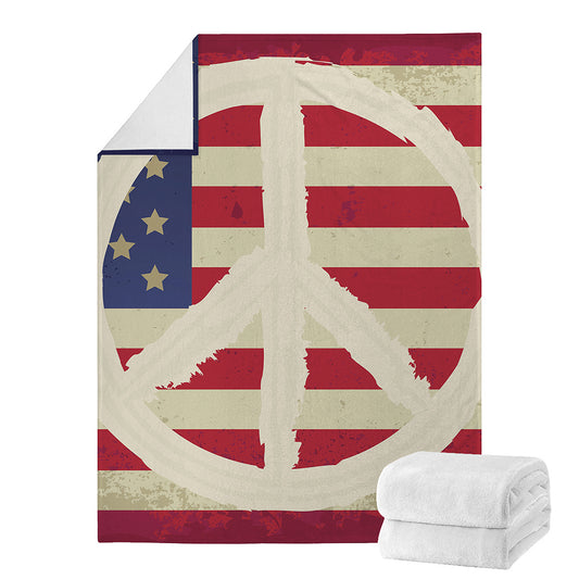 American Peace Flag Print Blanket