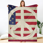 American Peace Flag Print Blanket