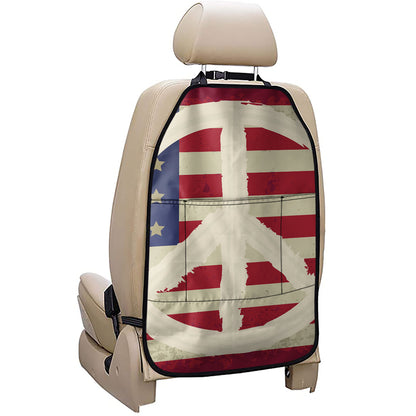 American Peace Flag Print Car Seat Organizers