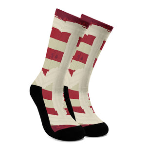 American Peace Flag Print Crew Socks