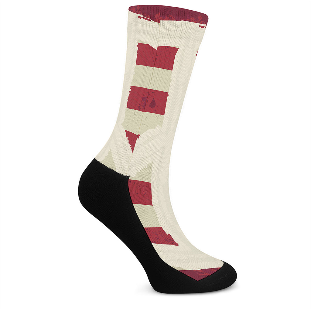 American Peace Flag Print Crew Socks