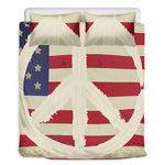 American Peace Flag Print Duvet Cover Bedding Set
