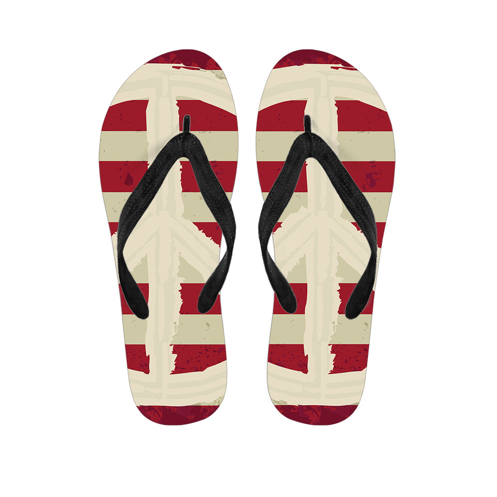 American Peace Flag Print Flip Flops