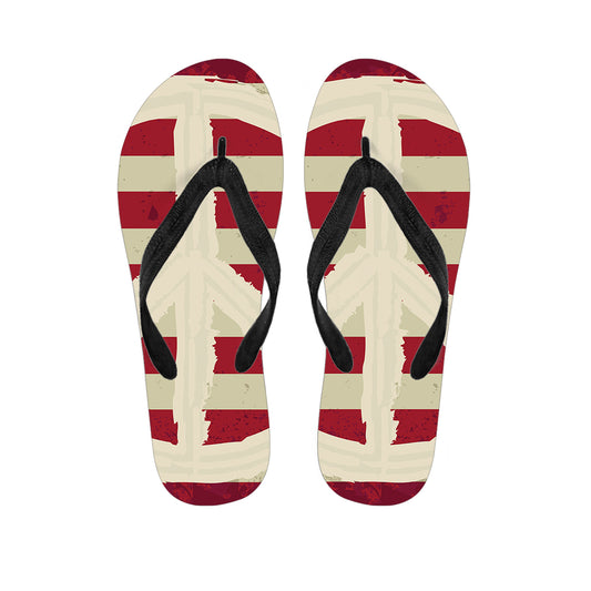 American Peace Flag Print Flip Flops