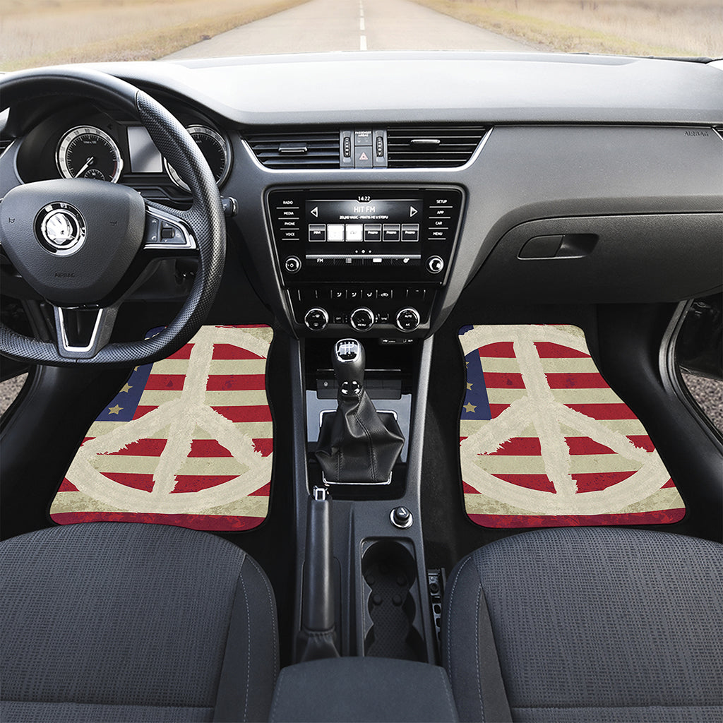 American Peace Flag Print Front and Back Car Floor Mats