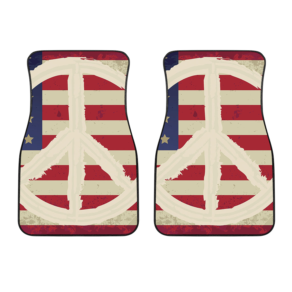 American Peace Flag Print Front Car Floor Mats