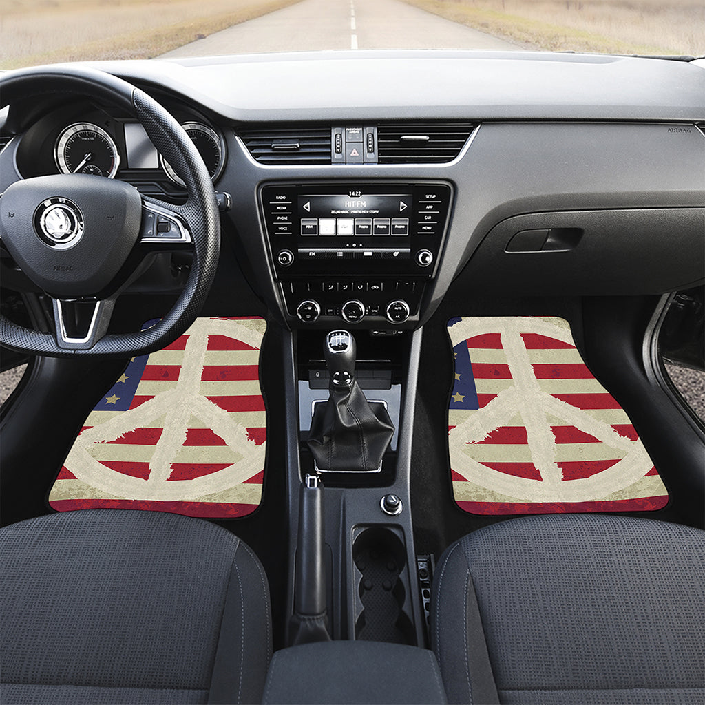 American Peace Flag Print Front Car Floor Mats
