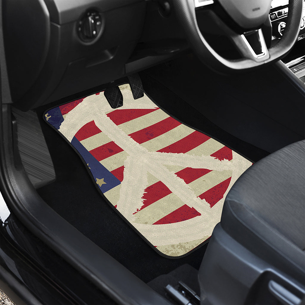 American Peace Flag Print Front Car Floor Mats