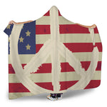 American Peace Flag Print Hooded Blanket