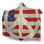 American Peace Flag Print Hooded Blanket
