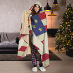 American Peace Flag Print Hooded Blanket