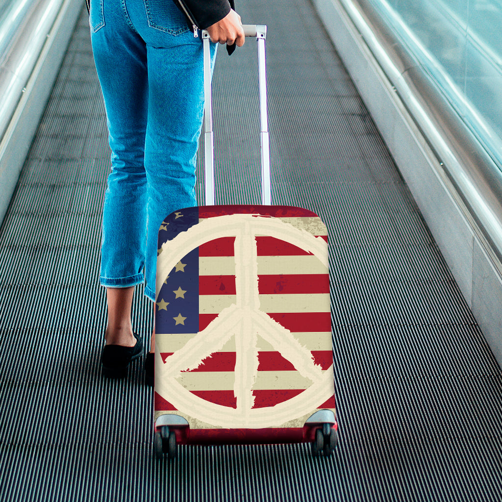 American Peace Flag Print Luggage Cover