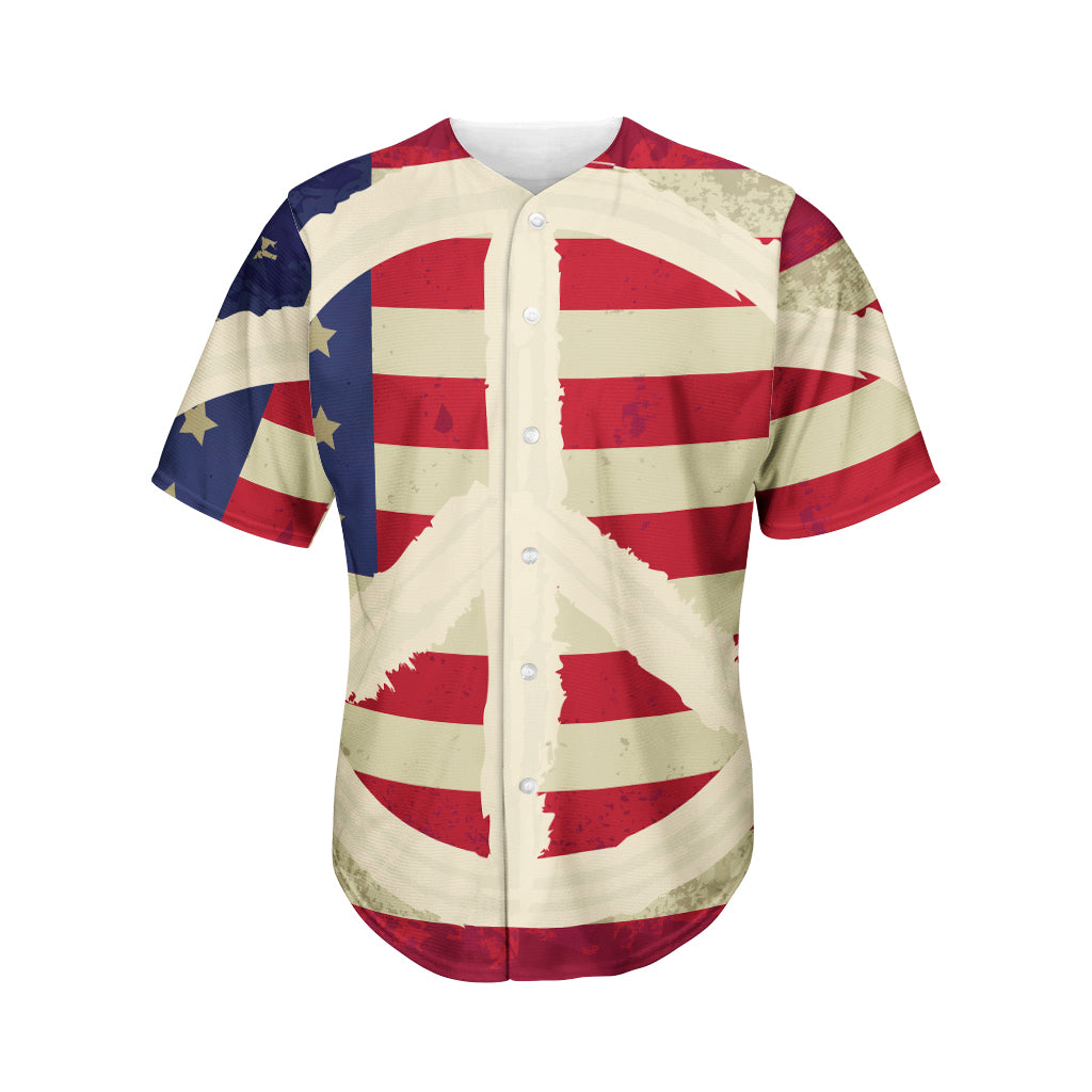 American Peace Flag Print Men's Baseball Jersey