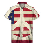 American Peace Flag Print Men's Short Sleeve Shirt