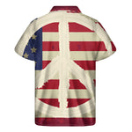American Peace Flag Print Men's Short Sleeve Shirt