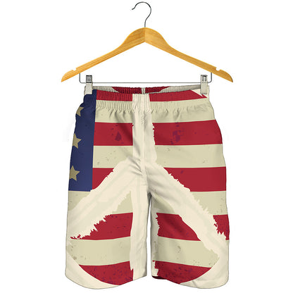 American Peace Flag Print Men's Shorts