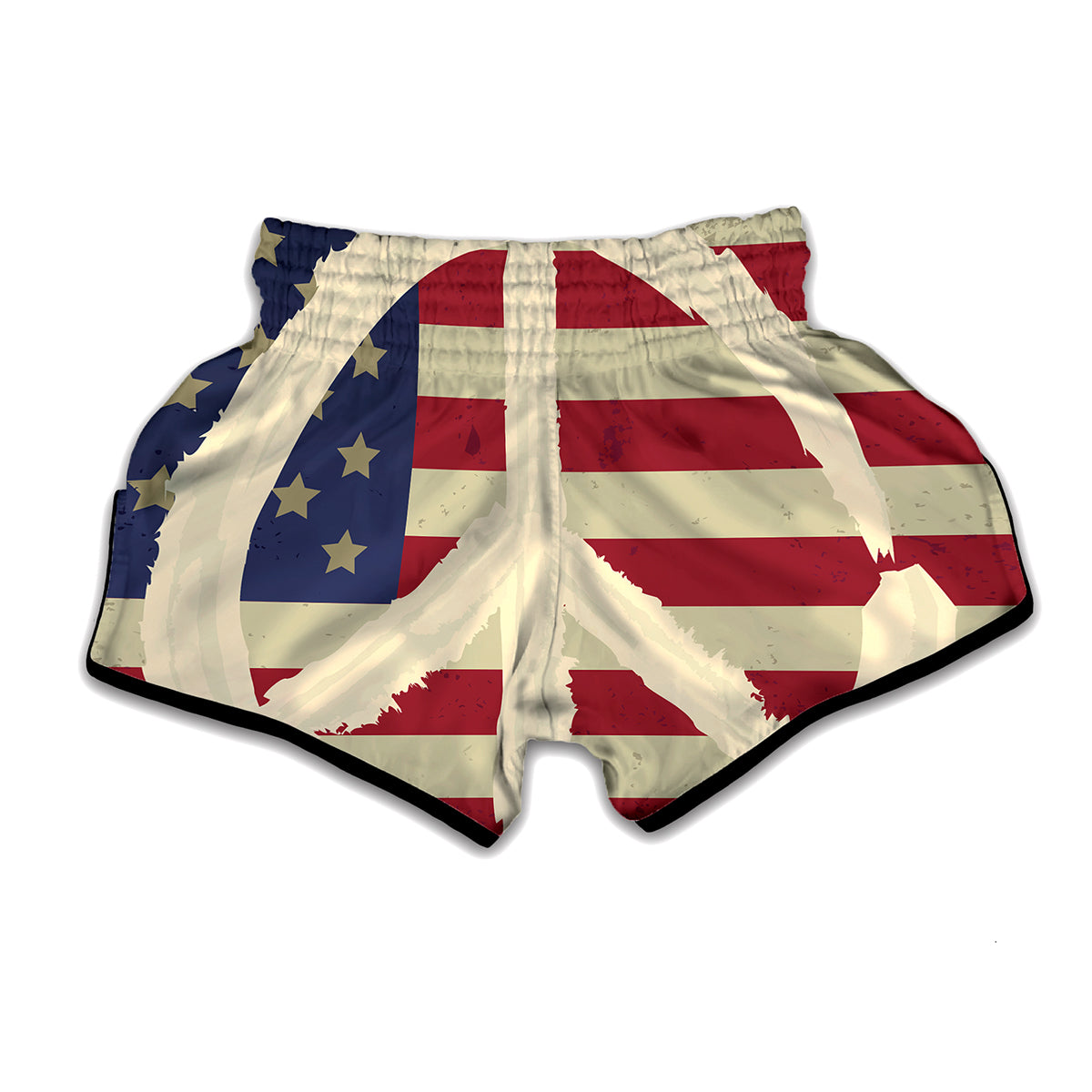 American Peace Flag Print Muay Thai Boxing Shorts