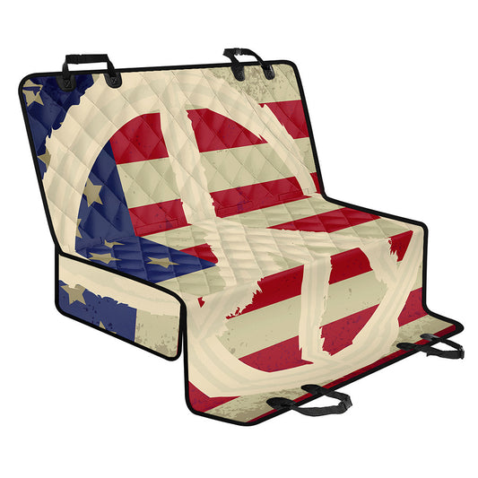 American Peace Flag Print Pet Car Back Seat Cover