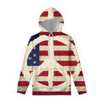 American Peace Flag Print Pullover Hoodie