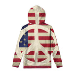 American Peace Flag Print Pullover Hoodie