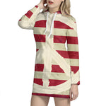 American Peace Flag Print Pullover Hoodie Dress