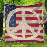 American Peace Flag Print Quilt